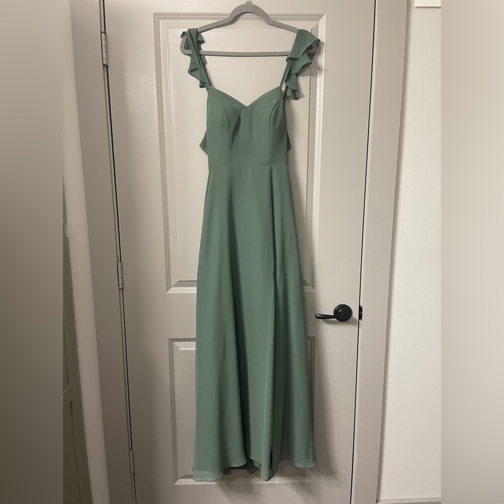 Azazie Bridesmaid Everett Dress in Eucalyptus